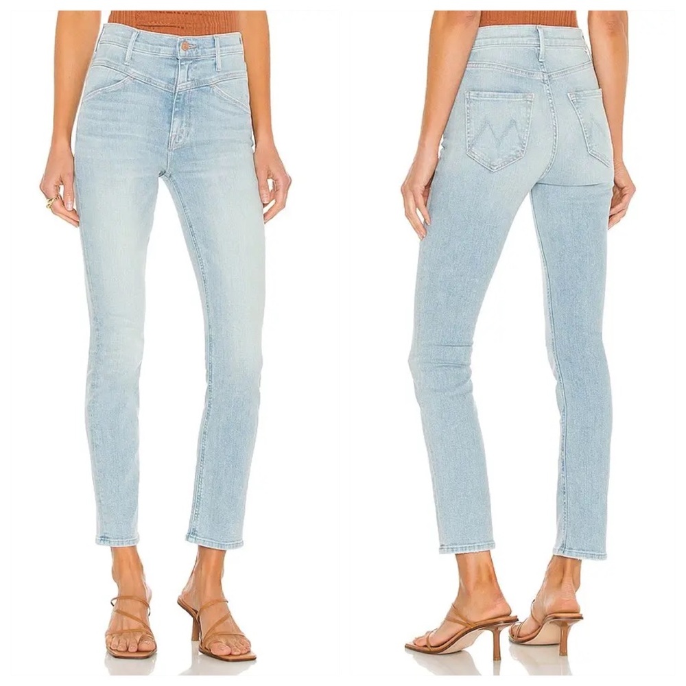 Mother The Dazzler Yoke Front Ankle Jeans (Sz 25) Light Wash Lots Of Free Hugs - Picture 2 of 14